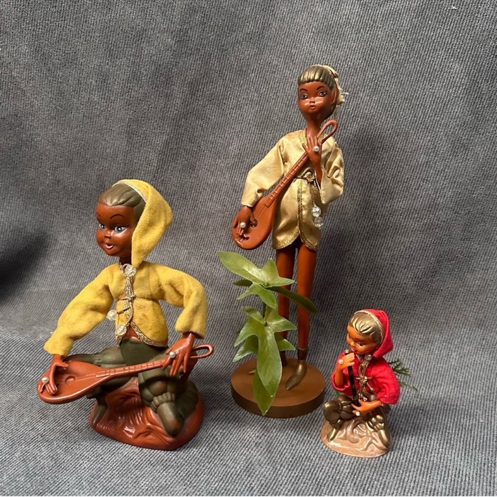 Tilso pixie elf 3 music elves vintage Christmas mcm
